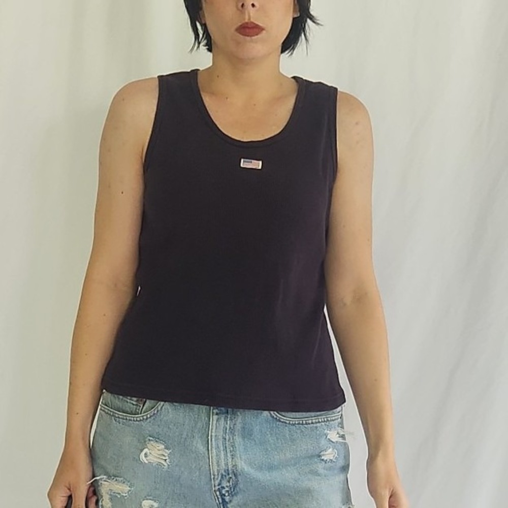90s/Y2K Black Tank with American Flag